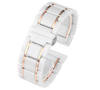 CHCWR Bandoue en acier inoxydable en céramique 20 mm 22 mm 16 mm 18 mm Bandoues de montre à libération rapide (couleur: noir x or, taille: 20 mm)