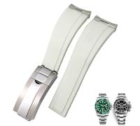 CHCWR Bands de montre en silicone en caoutchouc de 21 mm 21 mm pour Swearner Yacht Master Oysterflex Daytona Watchband Band