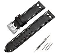 CHCWR Bands de surveillance en cuir authentique 20 mm 22 mm pour Hamilton Khaki Field Watch H760250 H77616533 Watchband Watch Bouton Bouton (Couleur: 24 mm, taille: 20 mm)