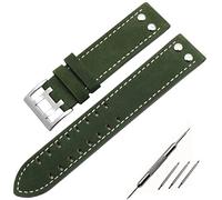 CHCWR Bands de surveillance en cuir authentique 20 mm 22 mm pour Hamilton Khaki Field Watch H760250 H77616533 Watchband Watch Bouton Bouton (Couleur: 24 mm, taille: 20 mm)