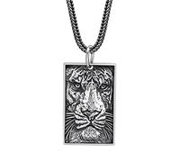 CHCWR Bijoux exquis, colliers de pendentif, S Tiger Viking Gothic Vintage Tiger Pendant Collier + chaîne 70 cm