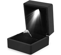 CHCWR Boîte à Bague avec luminaire LED Boîte à Anneau Diamant Storage Lumineux Bague de Mariage Jewelry Organisateur Gift Gift