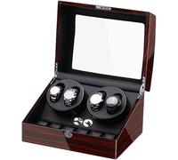 CHCWR Boîte Automatique de Montre de Montre pour Enrouler 4 Montres + 6 Rangement à Moteur Silencieux Peinture Peinture ADAPTATE
