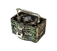 CHCWR Boîte de bijoux Boîte à bijoux Boîte de bijoux à trois couches Boîte de rangement en alliage zinc Banque de boucles d'oreille Boîte de rangement