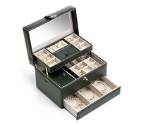 CHCWR Boîte de bijoux de grande capacité Boîte de stockage de bijoux délicate avec verrouillage peut être portable (d 26 * 18,5 * 16,5 cm)