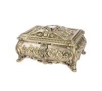 CHCWR Boîte de bijoux Vintage en alliage zinc boîtier de bijoux de bijoux Boîte de rangement de bijoux pour anneau de boucle d'oreille Collier Organisateur