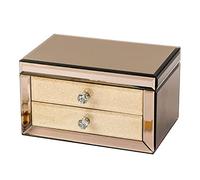 CHCWR Boîte de rangement Boîte à bijoux, boîte à bijoux en verre de luxe avec miroir de maquillage organisateur de stockage de bijoux de joailleur bijoux de bijoux, champa, champa