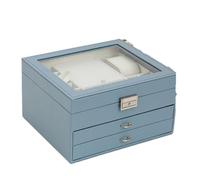 CHCWR Boîte de Rangement de Bijoux Boîte à Bijoux 2022 Nouvelle Princesse européenne Boîte de Rangement de Bijoux de Grande capacité Fenêtre Boîte à Bijoux Multicouche Rangement de Bijoux(Bleu)