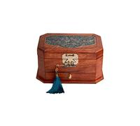 CHCWR Boîte de rangement de bijoux Boîte de bijoux rétro chinois Boîte de rangement en bois à trois couches