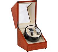 CHCWR Boîte de Rangement de Montre Watchers Boîte à impterain de poussière Automatique en Cuir, Moteur Super Silencieux, Adaptateur à Batterie et AC pour 2 Montres Watch Display Rangement Boîte