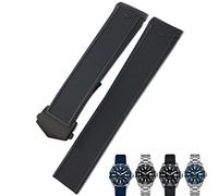 CHCWR Boucche de montre en silicone en caoutchouc de 22 mm 22 mm Bandes de montre marron bleu noir pour Carrera Aquaracer F1 Bracelet imperméable de plongée (couleur: noir sans boucle, taille: 20 mm)