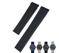 CHCWR Boucche de montre en silicone en caoutchouc de 22 mm 22 mm Bandes de montre marron bleu noir pour Carrera Aquaracer F1 Bracelet imperméable de plongée (couleur: noir sans boucle, taille: 20 mm)