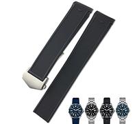CHCWR Boucche de montre en silicone en caoutchouc de 22 mm 22 mm Bandes de montre marron bleu noir pour Carrera Aquaracer F1 Bracelet imperméable de plongée (couleur: noir sans boucle, taille: 20 mm)