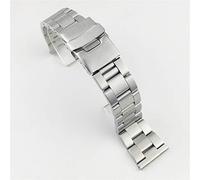 CHCWR Boucotte de godet Remplacement en soie Bande de montre 18 mm 20 mm 22 mm 24 mm 26 mm Suites de montre à double serrure boucle en acier inoxydable bracelet en métal