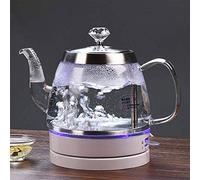 CHCWR Bouilloires Bouilloire électrique en Verre 1L, Bouilloire à Eau écologique avec LED éclairée, Chauffage 1000W, Pieds de Poulpe présents