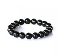 CHCWR Bracelet d'étirement en cristal de pierre de pierre de pierre précieuse de Tourmaline noire de 8 mm Black 8 mm