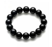 CHCWR Bracelet d'étirement en cristal de pierre de pierre de pierre précieuse de Tourmaline noire de 8 mm Black 8 mm