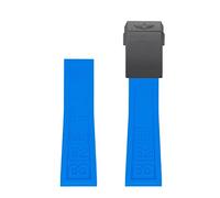 CHCWR Brotte en caoutchouc de 22 mm 24 mm Blue Twinpro Rubber Watch Bands pour les bandes de montre pour le bracelet de montre doux Avenger Navitimer World Rubber imperméable avec boucle