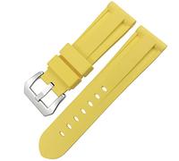 CHCWR Butfly fermoir de montre en caoutchouc 24 mm 26 mm pour luminor submersible en silicone coloré sangle de montre/argent jaune 1/26 mm