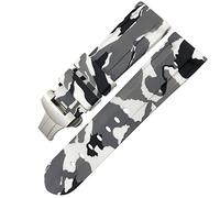 CHCWR Butfly fermoir en caoutchouc de montre 24 mm 26 mm pour luminor submersible coloré en silicone sport watch/camo wht argent 2/26 mm