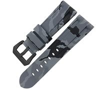 CHCWR Butfly fermoir en caoutchouc de montre 24 mm 26 mm pour luminor submersible coloré en silicone sport watch/camo gris noir 1/26 mm