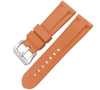 CHCWR Butfly fermoir en caoutchouc de montre 24 mm 26 mm pour luminor submersible coloré en silicone sport watch/orange noir 1/26 mm