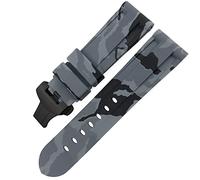 CHCWR Butfly fermoir en caoutchouc de montre 24 mm 26 mm pour luminor submersible coloré en silicone sport watch/camo gris noir 2/24 mm