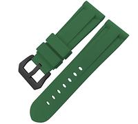 CHCWR Butfly fermoir en caoutchouc de montre 24 mm 26 mm pour luminor submersible coloré en silicone sport watch/k vert noir 1/24 mm