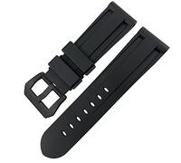 CHCWR Butfly fermoir Rubber Watch Band 24 mm 26 mm pour luminor submersible coloré en silicone sport watch/noir noir 1/26 mm