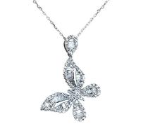 CHCWR Butterfly Moissanite Diamond Pendant Wedding Pendentid Collier Fomen Women Bridal Jewelry