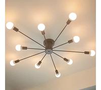 CHCWR Chandelier Moderne du Milieu du siècle, éclairage de Plafond en métal Industriel, Lampe à Plafond à Montage Semi-affinée, lampadaire E27