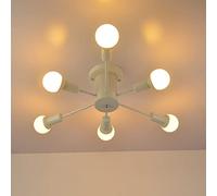 CHCWR Chandelier Moderne du Milieu du siècle, éclairage de Plafond en métal Industriel, Lampe à Plafond à Montage Semi-affinée, lampadaire E27
