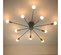 CHCWR Chandelier Moderne du Milieu du siècle, éclairage de Plafond en métal Industriel, Lampe à Plafond à Montage Semi-affinée, lampadaire E27
