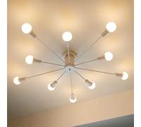 CHCWR Chandelier Moderne du Milieu du siècle, éclairage de Plafond en métal Industriel, Lampe à Plafond à Montage Semi-affinée, lampadaire E27
