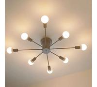 CHCWR Chandelier Moderne du Milieu du siècle, éclairage de Plafond en métal Industriel, Lampe à Plafond à Montage Semi-affinée, lampadaire E27