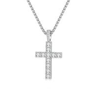 CHCWR Collier croix pour hommes, chaîne transversale pour hommes en acier inoxydable, zircone cubique croix croix collaires pendents joelry Boîte à cadeau chaîne 18-24 pouces