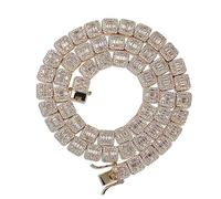 CHCWR Collier de chaîne de tennis en argent 14 carats de 14 car
