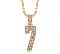 CHCWR Collier de diamant numérique personnalisable pour hommes et femmes, collier à la mode, collier hip-hop en or, longueur de chaîne 23,65 pouces