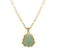 CHCWR Collier de pendentif bouddha plaqué pour femmes hommes 3 mm plats plats Collier de chaîne bleu vert rose rose blanc jaune bouddha, pierre, pas de pierre précieuse