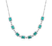 CHCWR Collier de pendentif de mariage émeraude pour les femmes Collier de liaison chaîne charmante 925 Bijoux fins