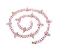 CHCWR Collier de tennis incrusté de 5 mm en or rose plus en argent.