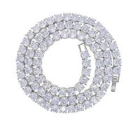 CHCWR Collier d'or 14K sur S925 avec chaîne de tennis Moisanite Hip-Hop à une seule rangée - la simplicité rencontre l'élégance. Le beau cadeau pour ceux qui apprécient le charme classique, cadeaux