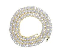 CHCWR Collier d'or 14K sur S925 avec chaîne de tennis Moisanite Hip-Hop à une seule rangée - la simplicité rencontre l'élégance. Le beau cadeau pour ceux qui apprécient le charme classique, cadeaux
