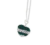 CHCWR Collier en argent sterling coeur du coeur verte zirconie 18 pouces 1 mm homard b29-défaut