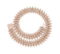 CHCWR Collier épineux de 20 mm en or 1425, en argent, chaîne cubaine Moisanite densément, luxueuse pour des célébrations ou des réalisations spéciales, la fête des pères de sa femme