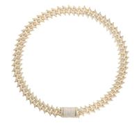 CHCWR Collier épineux de 20 mm en or 1425, en argent, chaîne cubaine Moisanite densément, luxueuse pour des célébrations ou des réalisations spéciales, la fête des pères de sa femme