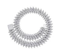 CHCWR Collier épineux de 20 mm en or 1425, en argent, chaîne cubaine Moisanite densément, luxueuse pour des célébrations ou des réalisations spéciales, la fête des pères de sa femme