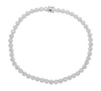 CHCWR Collier Moisanite en argent 14K sur 925 en argent dans le design de tennis hip-hop féminin de 7 mm - gracieux et délicat. Un beau cadeau pour la femme qui déménage avec grâce