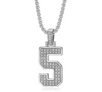 CHCWR Collier numérique pour hommes Collier de pendentif numéro, 0-9 Charmes numériques, plaqués en or avec de la zircone cubique, collier d'épissage personnalisé pour le pendentif pour femmes
