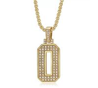 CHCWR Collier numérique pour hommes Collier de pendentif numéro, 0-9 Charmes numériques, plaqués en or avec de la zircone cubique, collier d'épissage personnalisé pour le pendentif pour femmes